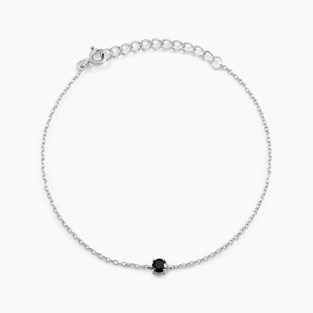 Bracelet Lylwenn Argent Blanc Oxyde De Zirconium Noir - Bracelets Femme | Histoire d&rsquo;Or
