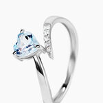 Bague Eva Or Blanc Topaze Et Oxyde De Zirconium - Bagues solitaires Femme | Histoire d&rsquo;Or