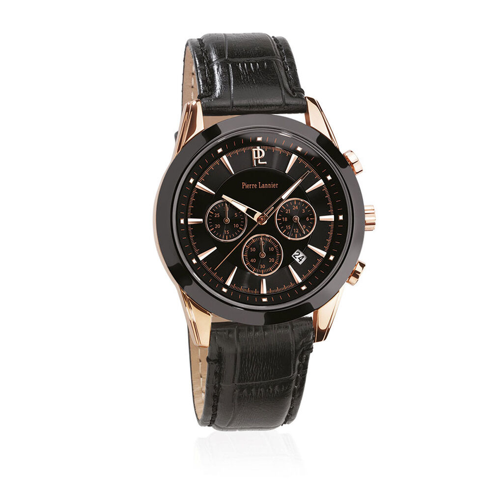 Montre Pierre Lannier Collection Chrono Noir - Montres Homme | Histoire d’Or