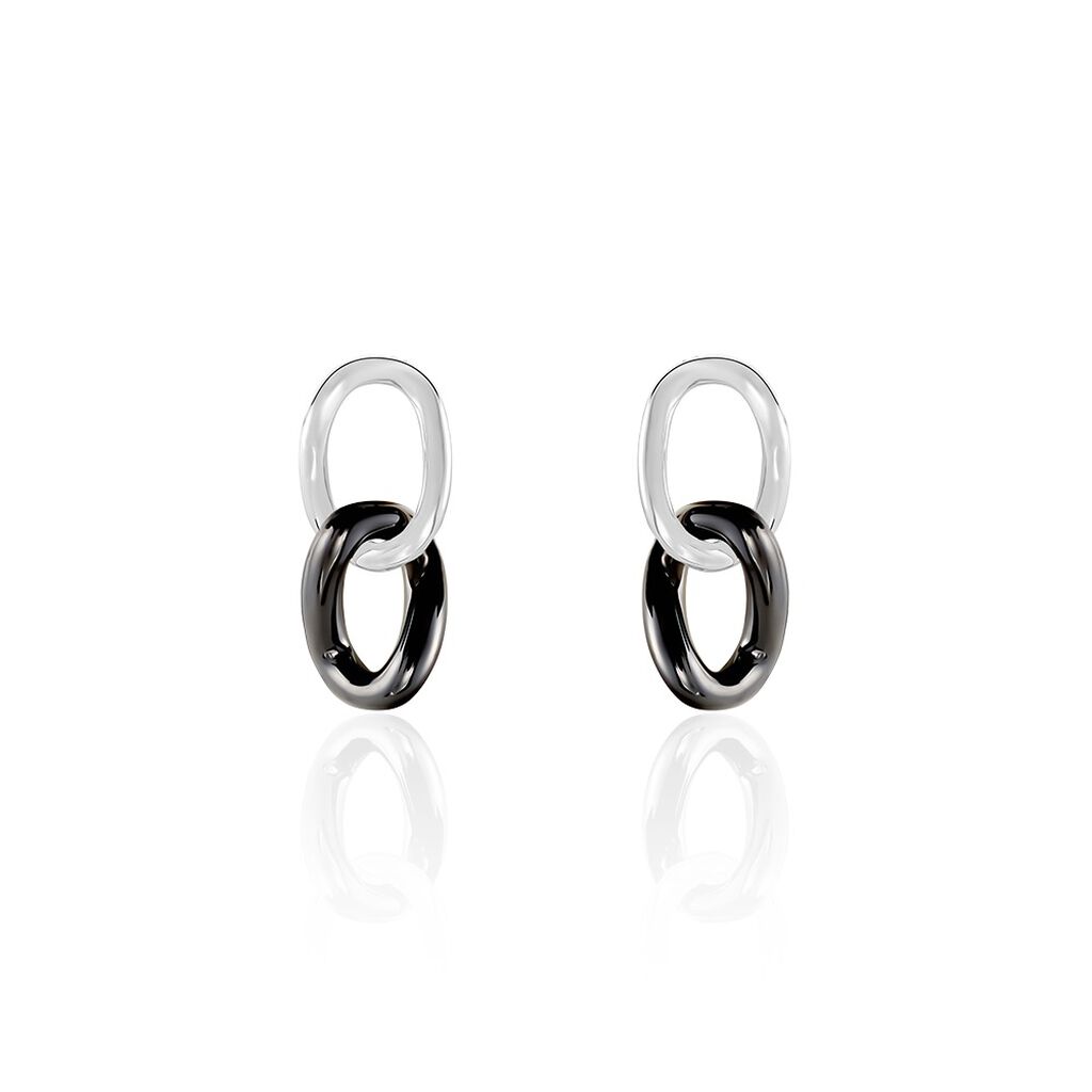 Boucles D'oreilles Pendantes Korey Argent Blanc Céramique - Boucles d'oreilles fantaisie Femme | Histoire d’Or