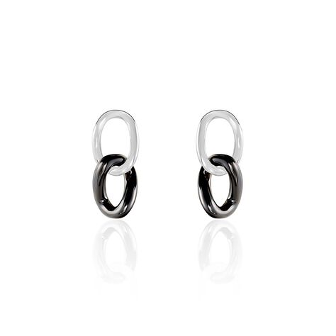 Boucles D'oreilles Pendantes Korey Argent Blanc Céramique - Boucles d'oreilles fantaisie Femme | Histoire d’Or