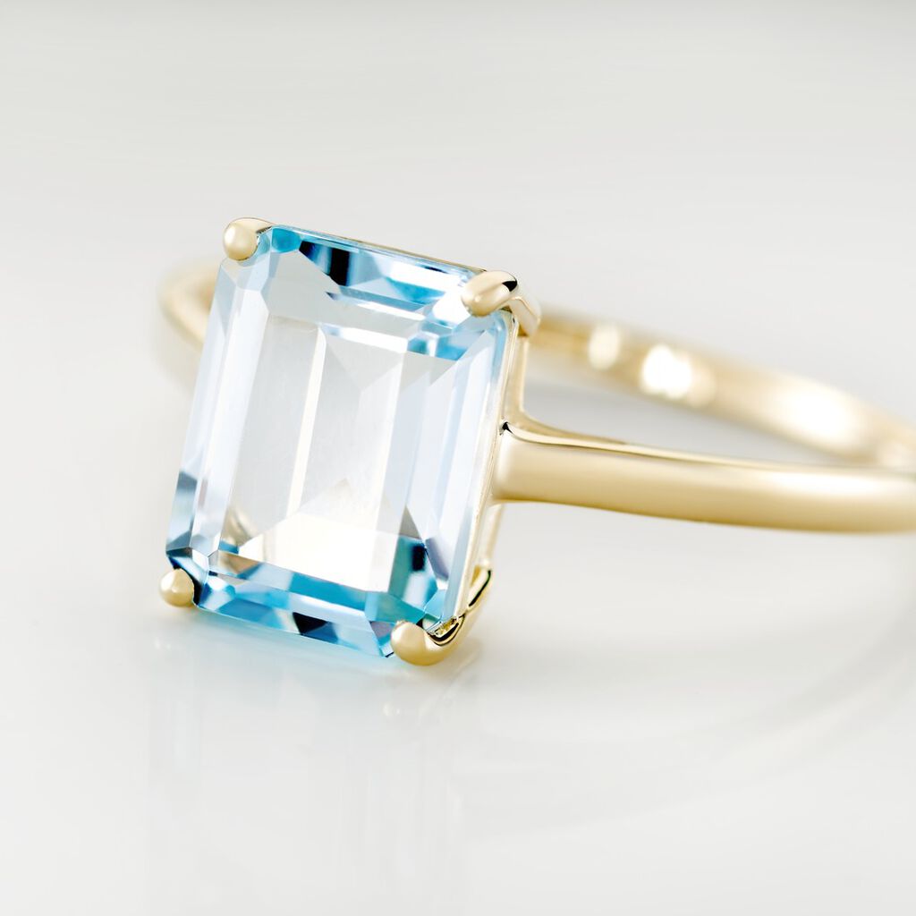 Bague Or Jaune Faraj Topaze - Bagues solitaires Femme | Histoire d&rsquo;Or