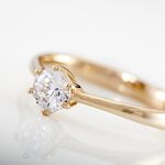 Bague Solitaire Plaqu&eacute; Or Jaune Eulia Oxyde De Zirconium - Bagues solitaires Femme | Histoire d&rsquo;Or