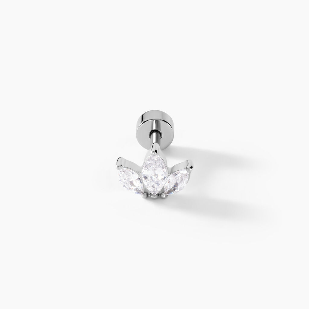 Piercing Gandie Acier Blanc Oxyde De Zirconium - Piercings d'oreilles Femme | Histoire d&rsquo;Or