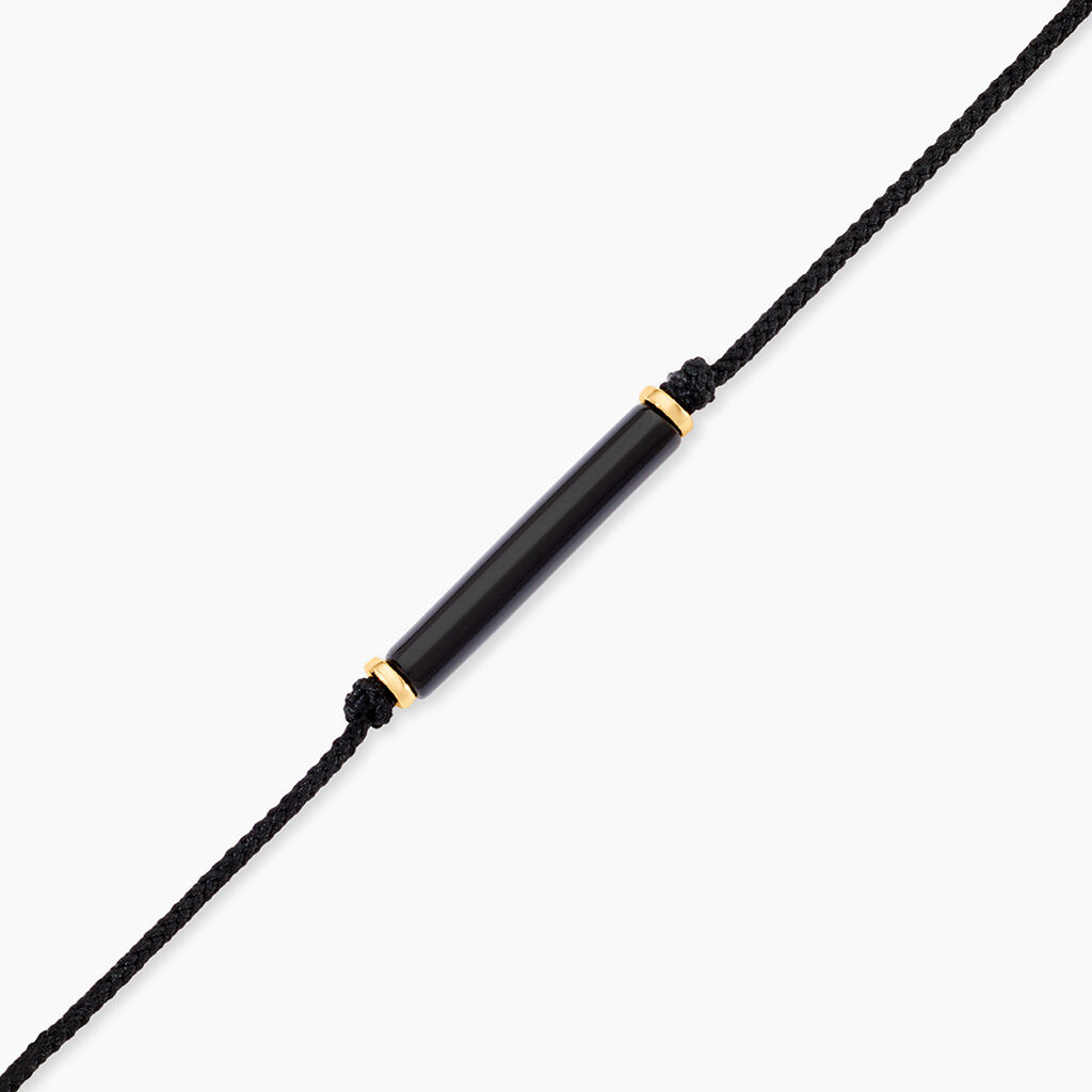 Bracelet Irving Or Jaune Onyx - Bracelets cordon Unisex | Histoire d&rsquo;Or
