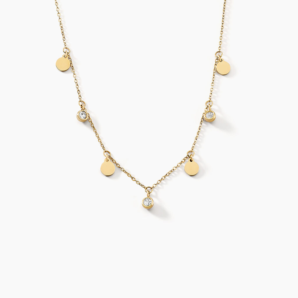 Collier Aurore Acier Dor&eacute; Cristal - Colliers fantaisie Femme | Histoire d&rsquo;Or