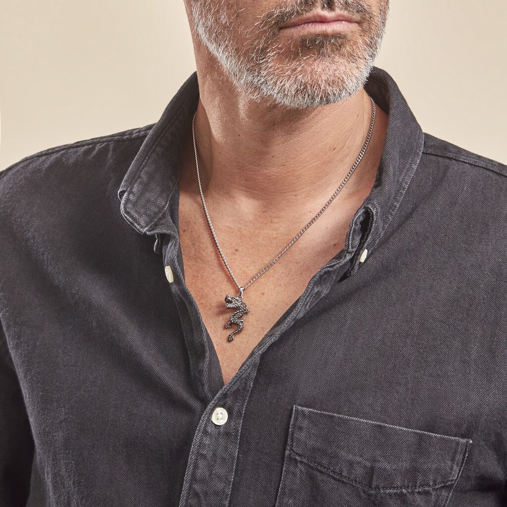 Collier Acier Gris Lacme - Colliers fantaisie Homme | Histoire d’Or