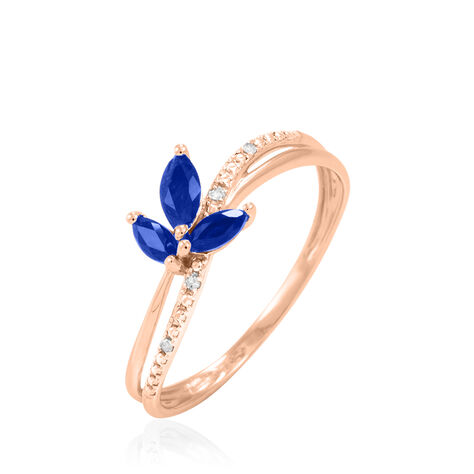 Bague Angie Or Rose Saphir Et Diamant - Bagues avec pierre Femme | Histoire d’Or