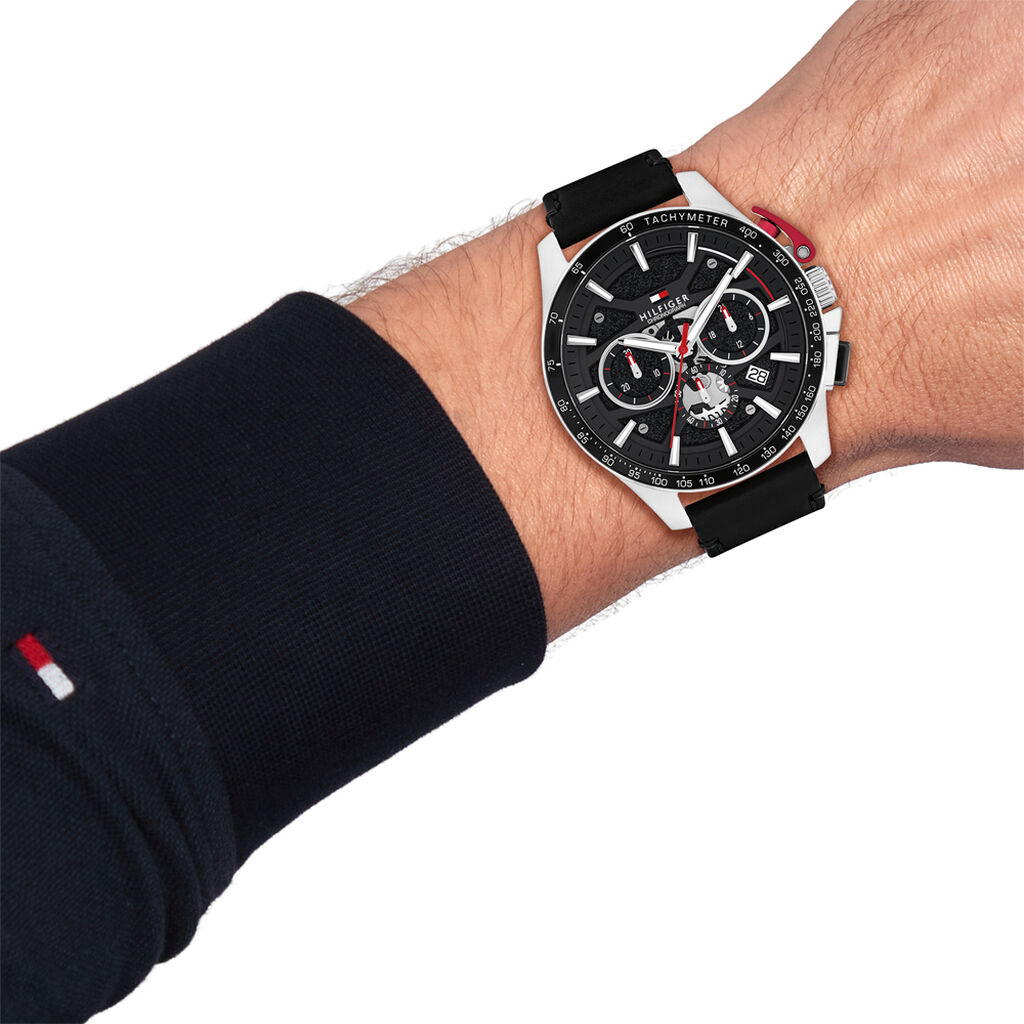 Montre Tommy Hilfiger Bank Noir - Montres Homme | Histoire d&rsquo;Or