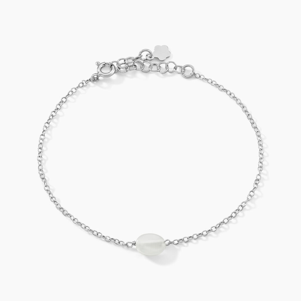 Bracelet Evren Argent Blanc Pierre De Synthese - Bracelets Femme | Histoire d’Or
