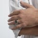 Bague Chevalière Acier Vieillit Teodor Oxydes De Zirconium - Bagues avec pierre Homme | Histoire d’Or