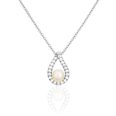 Collier Sohaliaae Argent Blanc Perle De Culture Et Oxyde De Zirconium - Colliers fantaisie Femme | Histoire d’Or