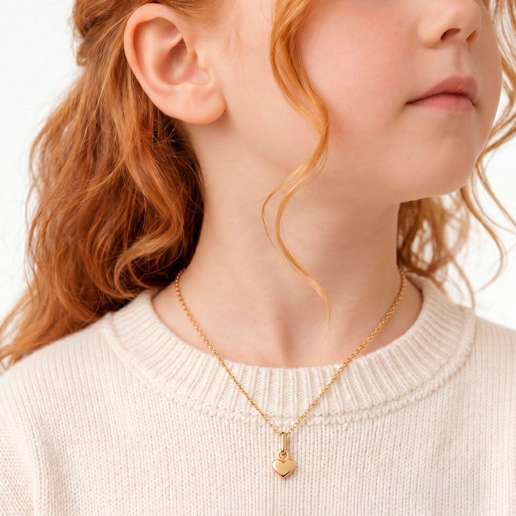 Collier Aricia Coeur Or Jaune - Bijoux sans pierre Enfant | Histoire d&rsquo;Or