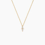 Collier Saint Or Jaune Diamant Synth&eacute;tique - Colliers Femme | Histoire d&rsquo;Or