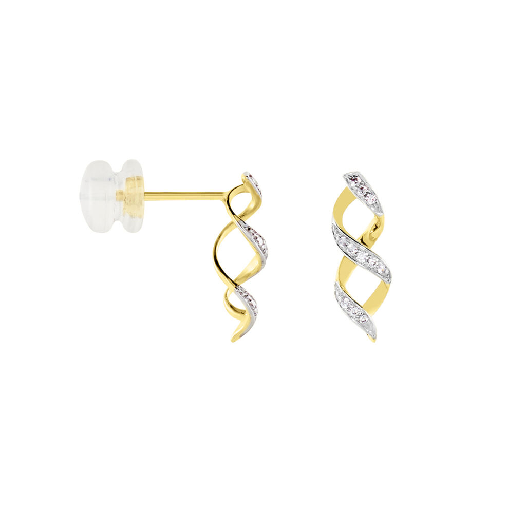 Boucles D'oreilles Or Jaune Serj Oxydes De Zirconium - Boucles d'oreilles pendantes Femme | Histoire d’Or