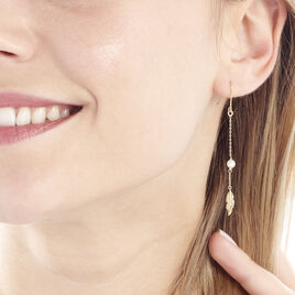 Boucles D'oreilles Pendantes Juditte Or Jaune Perle De Culture - Boucles d'oreilles pendantes Femme | Histoire d’Or
