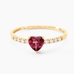 Bague Love Ring Or Jaune Rhodolite Oxyde De Zirconium - Bagues solitaires Femme | Histoire d&rsquo;Or