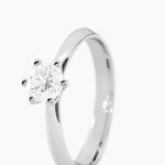 Bague Solitaire Veronika Or Blanc Diamant - Bagues solitaires Femme | Histoire d&rsquo;Or