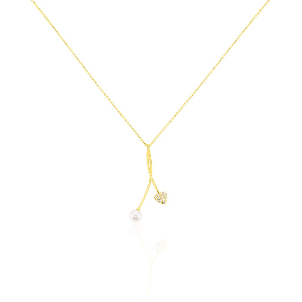 Collier Lucija Or Jaune Perle De Culture Et Oxyde De Zirconium