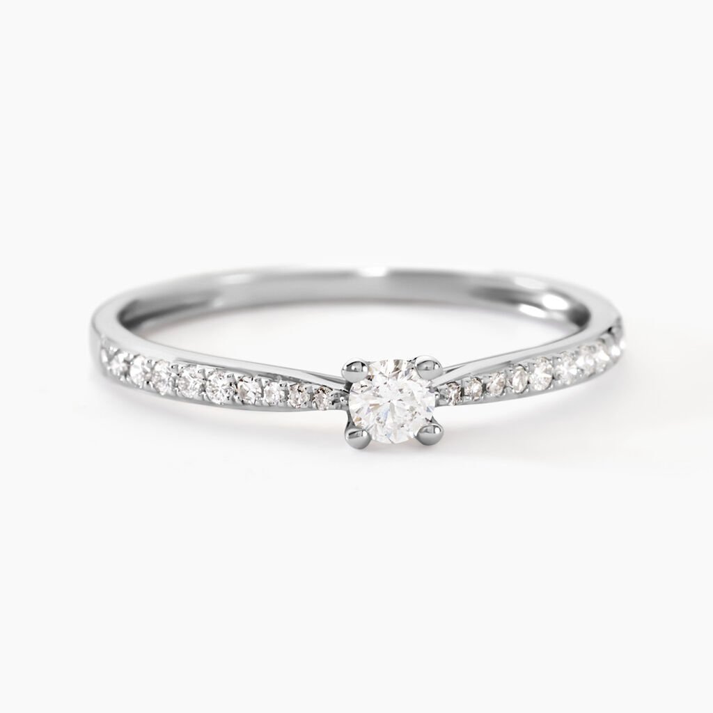 Bague Solitaire Hemera Or Blanc Diamant - Bagues solitaires Femme | Histoire d’Or