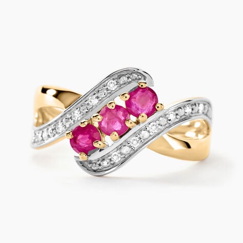 Bague Simma Or Jaune Diamant Et Rubis - Bagues avec pierre Femme | Histoire d&rsquo;Or