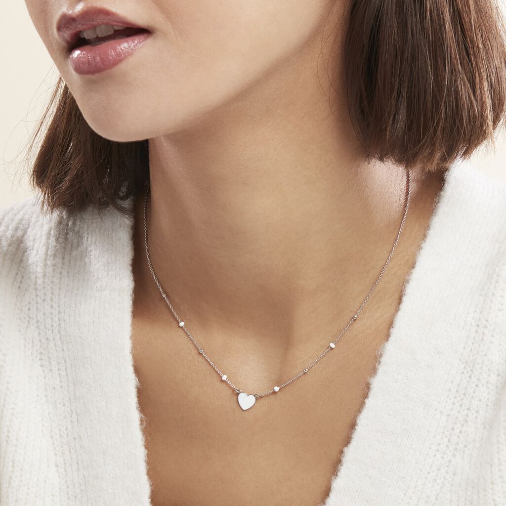 Collier Argent Blanc Augustine - Colliers fantaisie Femme | Histoire d’Or