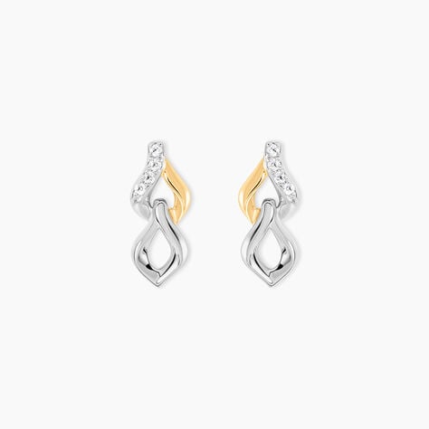 Boucles D'Oreilles Pendantes Or Jaune Argent Blanc Oxyde De Zirconium - Boucles d'oreilles pendantes Femme | Histoire d&rsquo;Or