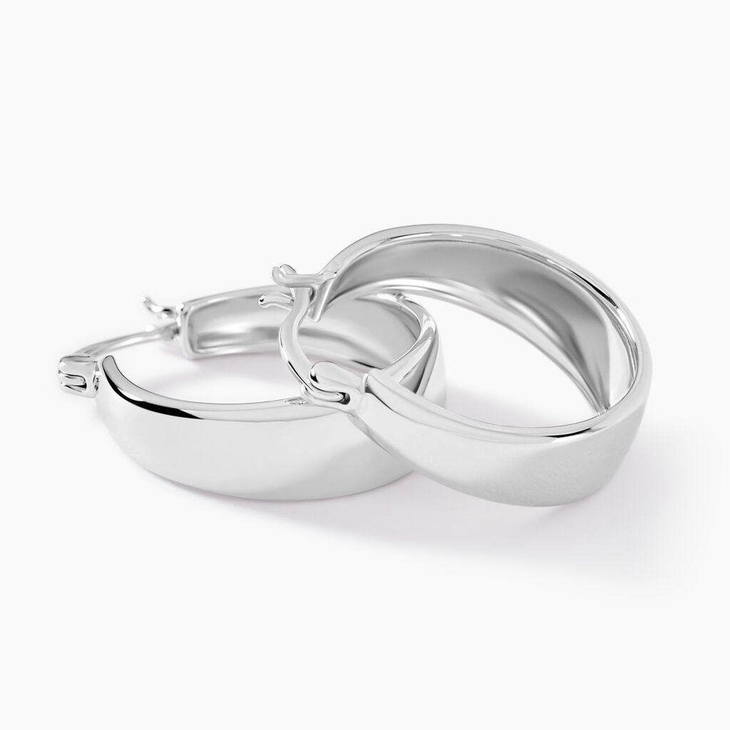 Cr&eacute;oles Suliac Argent Blanc - Boucles d'oreilles cr&eacute;oles Femme | Histoire d&rsquo;Or