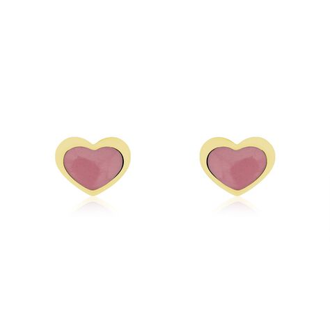 Boucles D'oreilles Puces Coeurs Or Jaune - Boucles d'Oreilles Coeur Enfant | Histoire d’Or