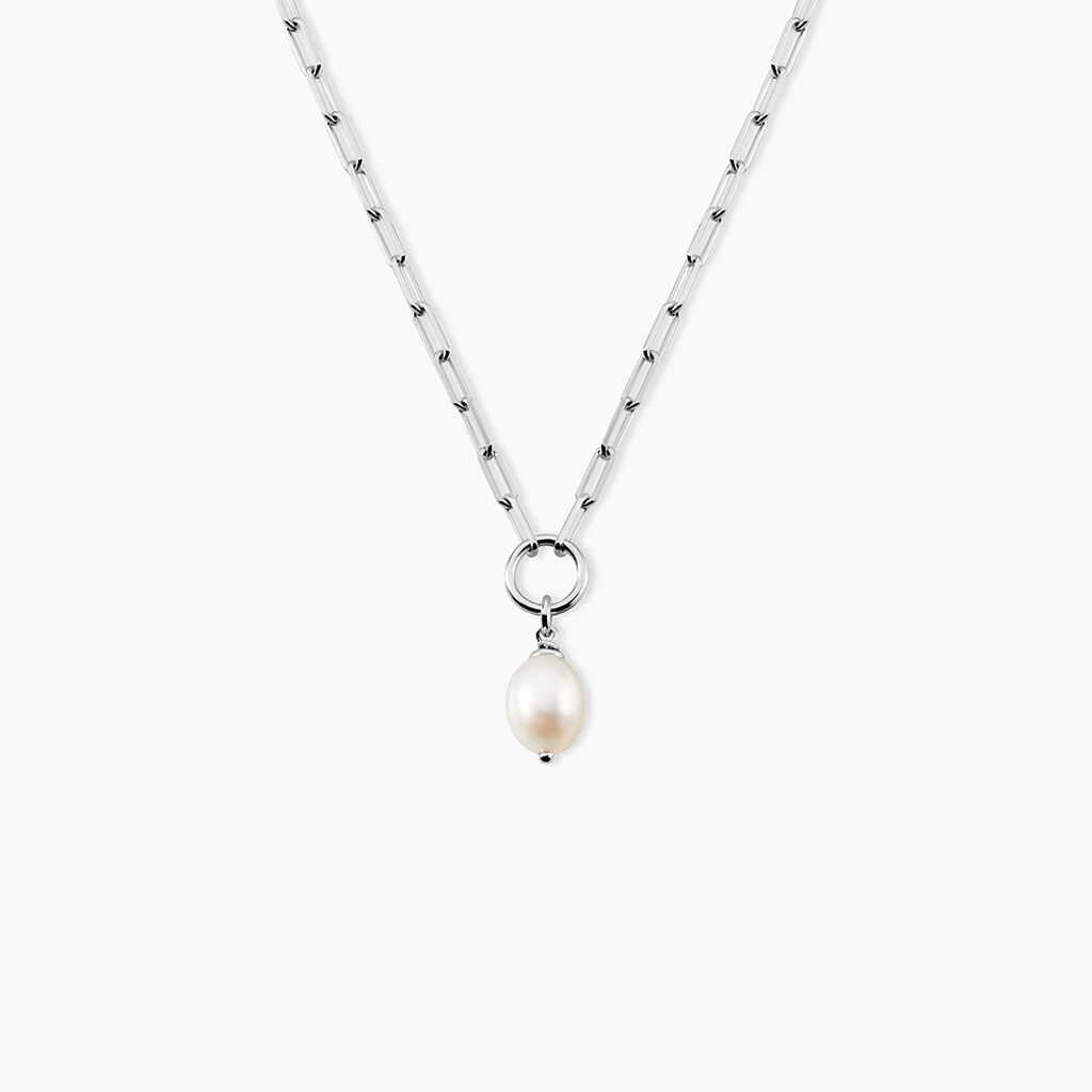 Collier Perla Argent Blanc Perle De Culture - Colliers fantaisie Femme | Histoire d&rsquo;Or