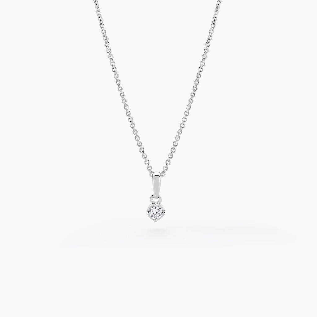 Collier Cicelie Or Blanc Diamant - Colliers Femme | Histoire d&rsquo;Or