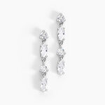 Boucles D'oreilles Pendantes Argent Blanc Shiny Nights Oxyde - Boucles d'oreilles fantaisie Femme | Histoire d&rsquo;Or