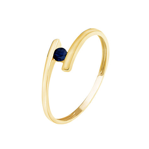 Bague Serti Couteau Or Jaune Saphir - Bagues solitaires Femme | Histoire d’Or