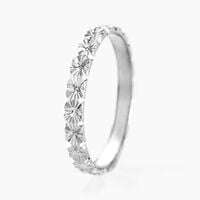 Alliance Fleur Diamantee Ruban Plat Or Blanc