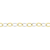 Collier Joice Maille Alternée Et Godronne Or Bicolore