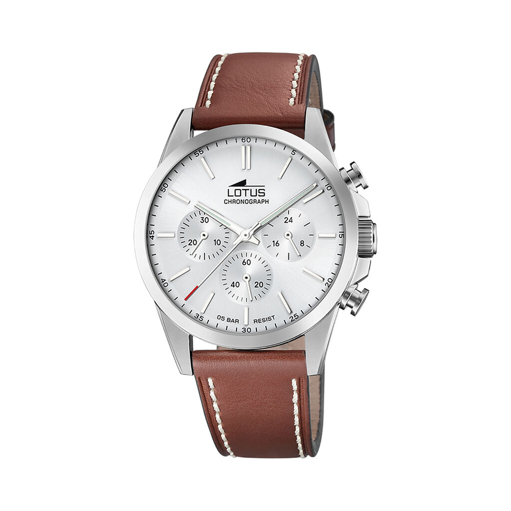 Montre Lotus Chrono 41 Argent&eacute; - F&ecirc;te des p&egrave;res Homme | Histoire d&rsquo;Or