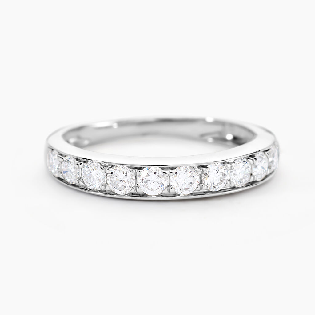 Alliance Rhea Ld Platine Blanc Diamant Synth&eacute;tique - Alliances Femme | Histoire d&rsquo;Or
