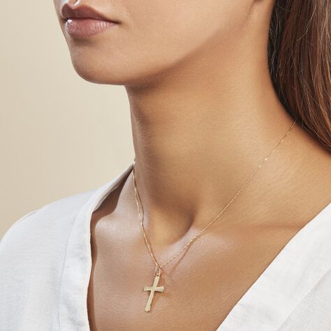 Pendentif Benny Croix Ciselee Or Jaune - Pendentifs Baptême Famille | Histoire d’Or