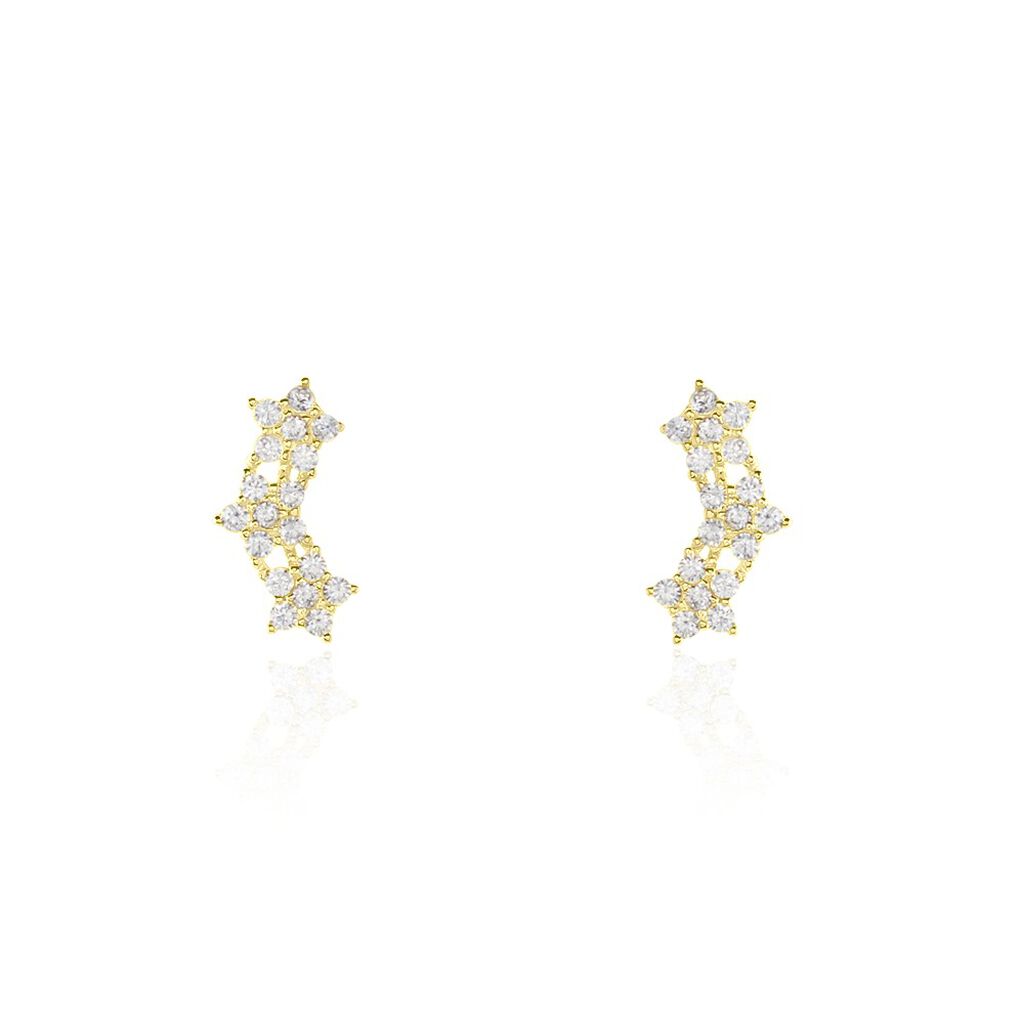 Boucles D’oreilles Puces Or Jaune Youssa Oxydes De Zirconium