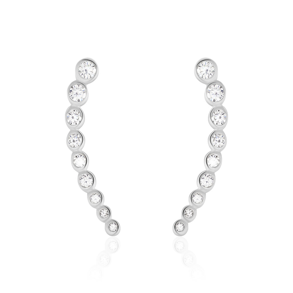 Boucles D'oreilles Grimpantes Zoiaae Argent Blanc Oxyde De Zirconium - Boucles d'oreilles fantaisie Femme | Histoire d’Or
