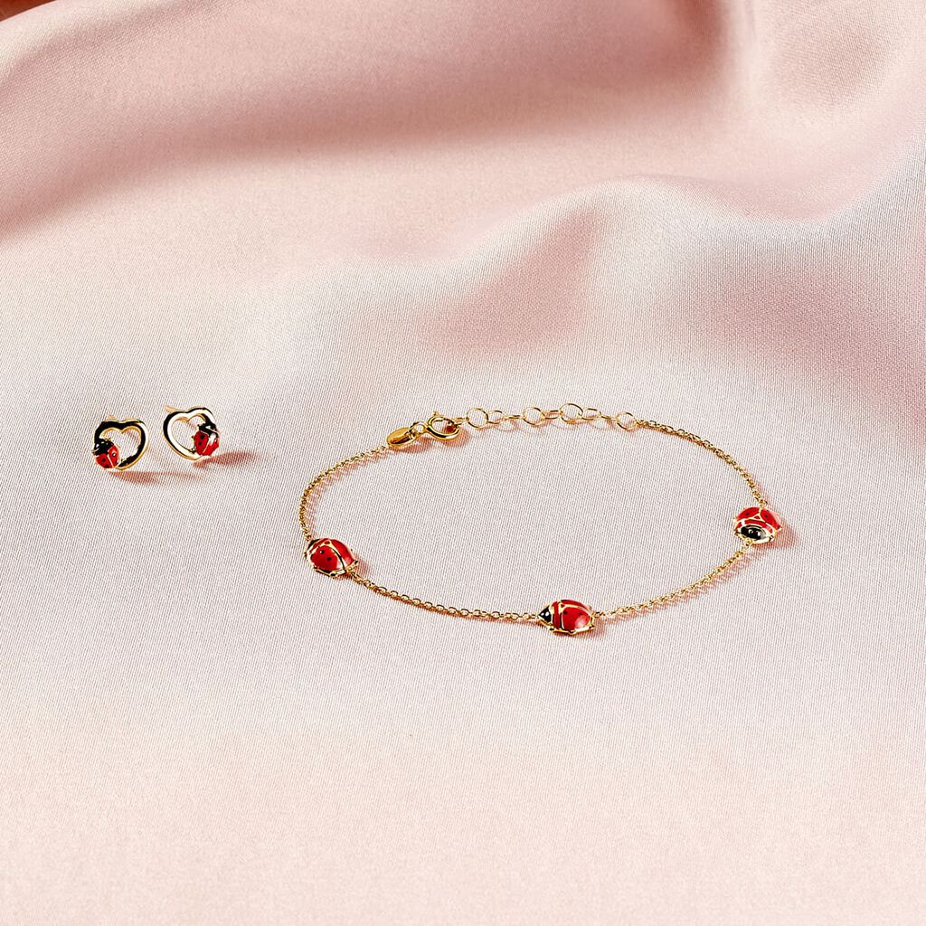 Boucles D'oreilles Puces Or Jaune Syringa Smalto - Clous d'oreilles Enfant | Histoire d’Or