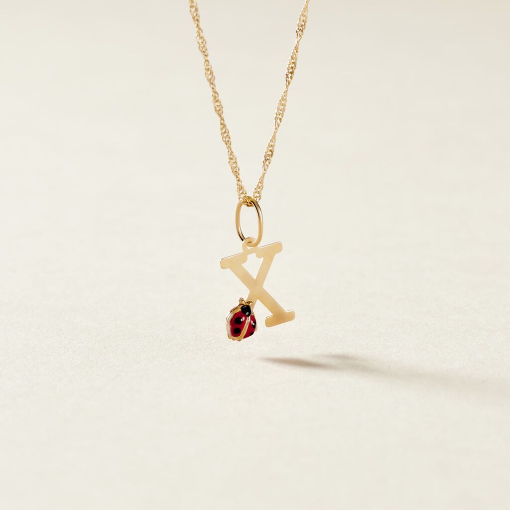 Pendentif Helidie Coccinelle Lettre Or Jaune - Pendentifs Enfant | Histoire d&rsquo;Or