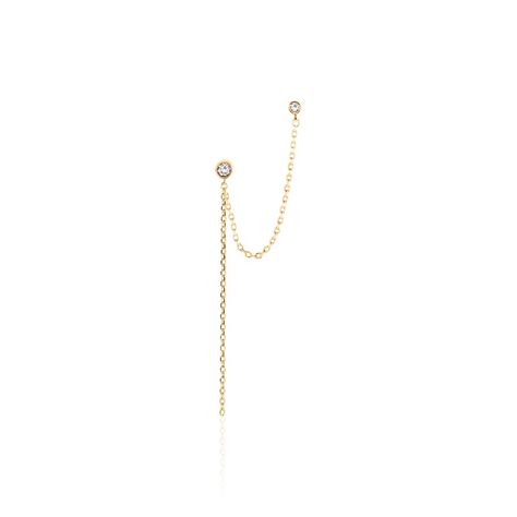 Bijou D'oreille Unitaire Desi Plaqué Or Jaune Oxyde De Zirconium - Boucles d'oreilles fantaisie Femme | Histoire d’Or