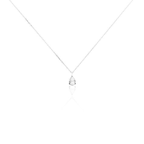 Collier Goutte Or Blanc Oxyde De Zirconium - Colliers Femme | Histoire d’Or
