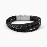 Bracelet Jourdan Tex Cuir Noir Onyx - Bracelets Homme | Histoire d&rsquo;Or
