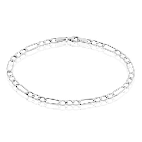 Bracelet Or Blanc Maille Alternée 1/3 - Bracelets chaîne Femme | Histoire d’Or