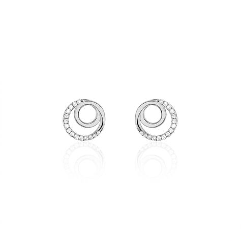 Boucles D'oreilles Puces Eliseum Argent Blanc Oxyde De Zirconium - Boucles d'oreilles fantaisie Femme | Histoire d’Or