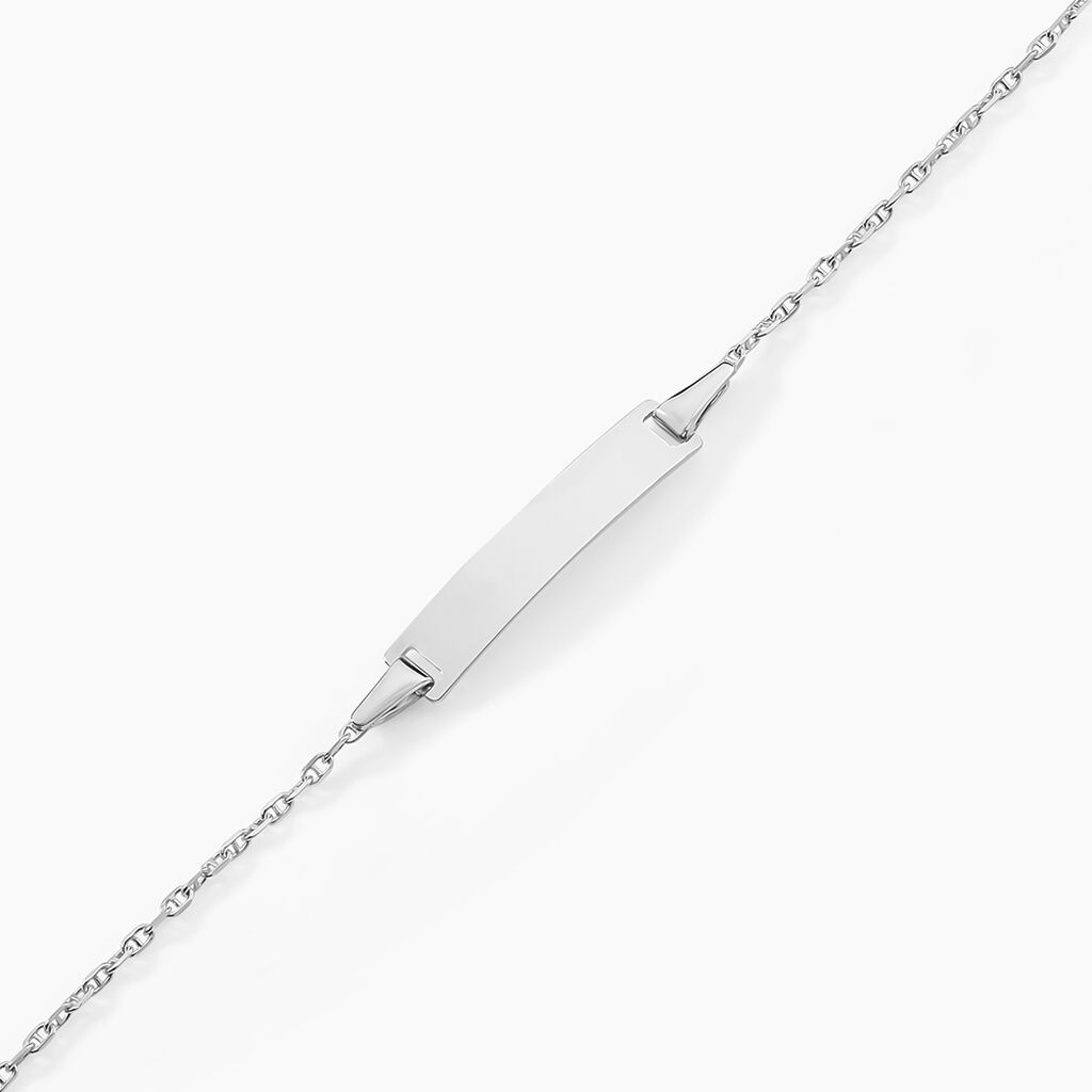 Bracelet Identit&eacute; Esta Maille For&ccedil;at Or Blanc - Bracelets Communion Enfant | Histoire d&rsquo;Or