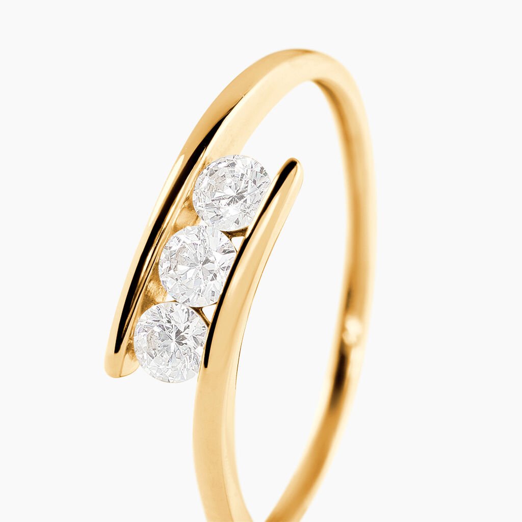 Bague Halvor Or Jaune Oxyde De Zirconium - Bagues avec pierre Femme | Histoire d&rsquo;Or