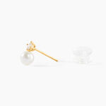 Boucles D'oreilles Puces Eolande Or Jaune Perle De Culture - Clous d'oreilles Femme | Histoire d&rsquo;Or